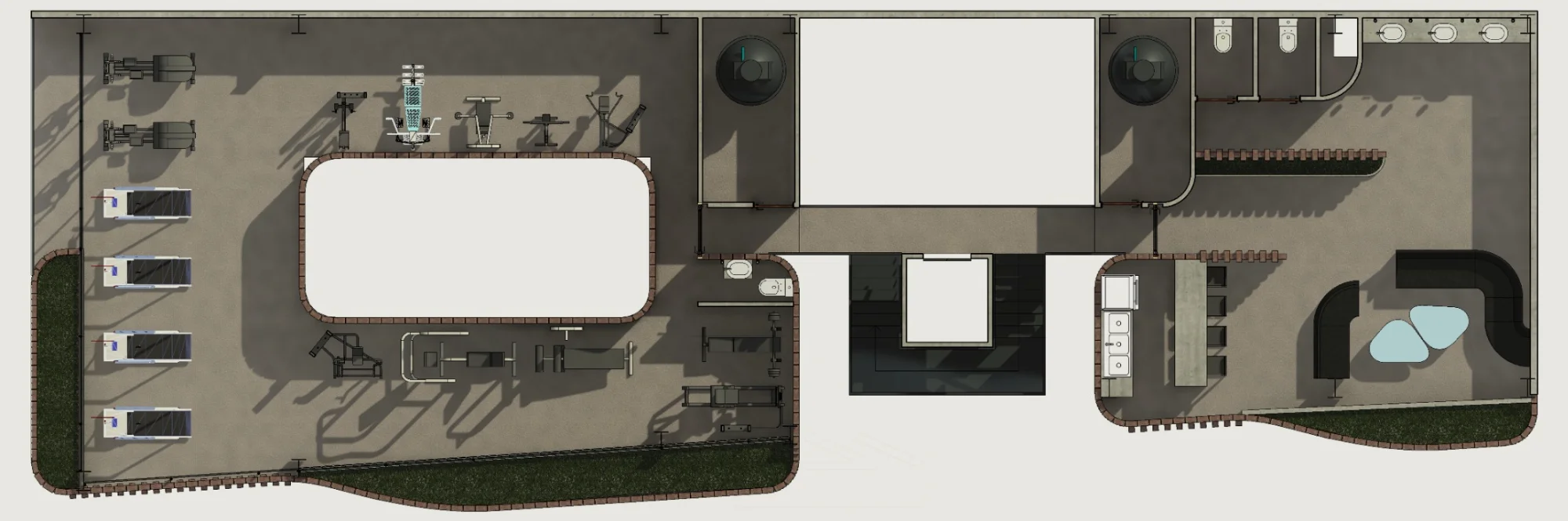Planta de roof garden · Granados 60