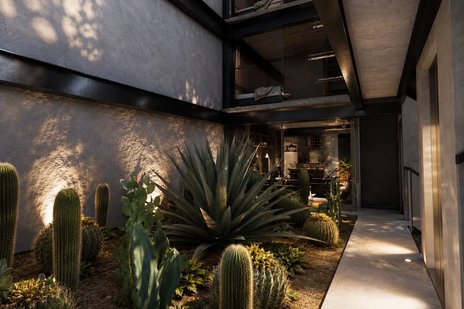 Meeting Lounge · jardín interior del edificio