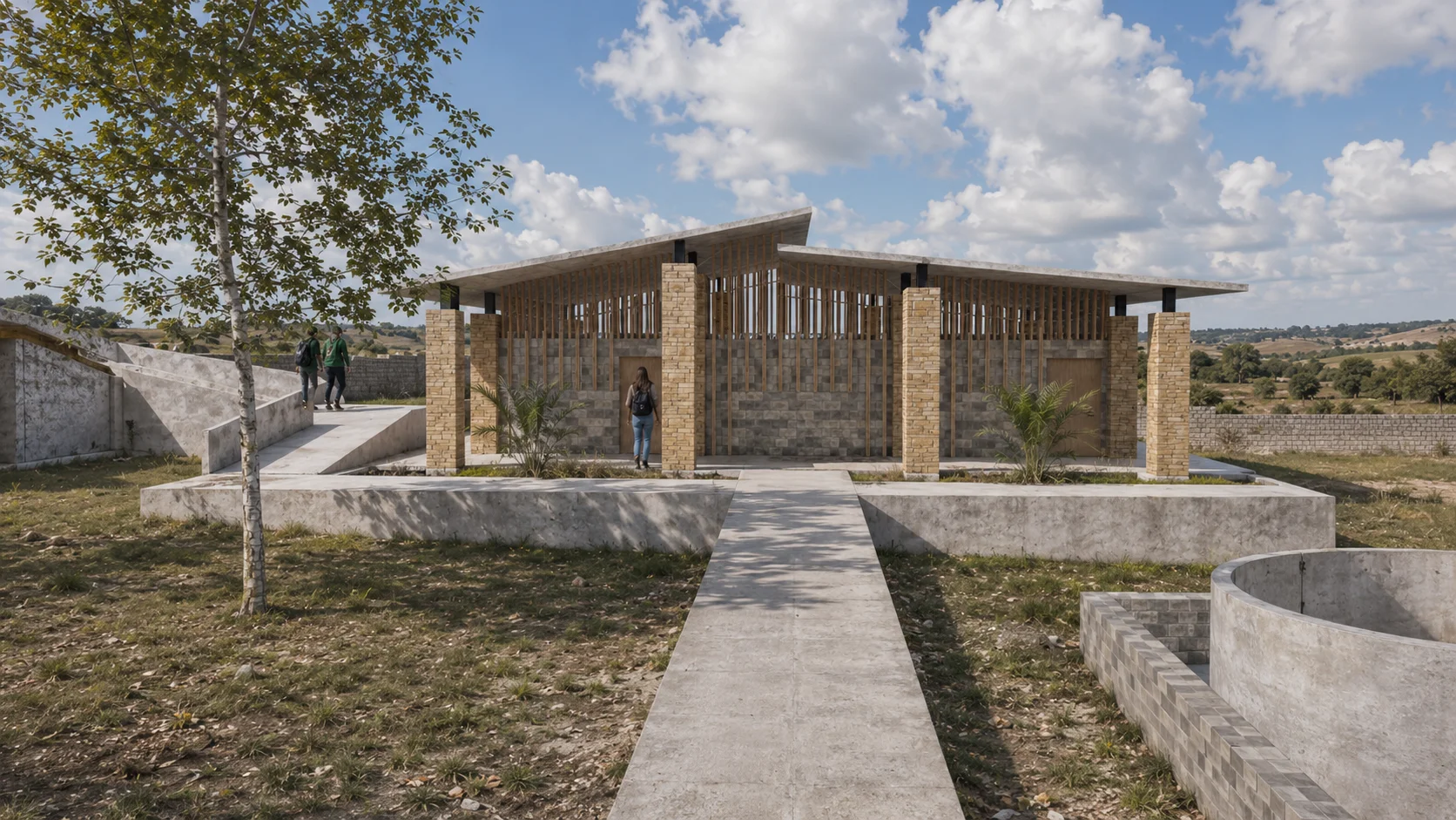 Pórtico de aulas · acceso